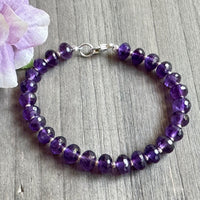 Amethyst Rondell Bracelet in Sterling Silver