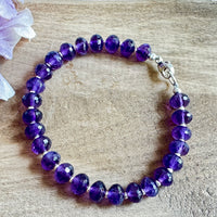 Amethyst Rondell Bracelet in Sterling Silver