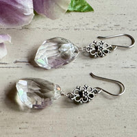 Crystal Quartz Nugget Earrings in Sterling Silver