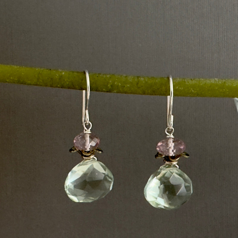 Prasiolite Earrings in Sterling Silver