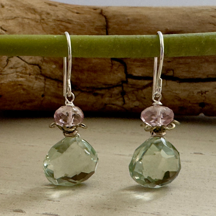 Prasiolite Earrings in Sterling Silver
