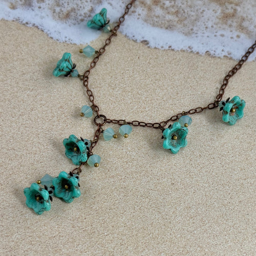 Antique Brass / Antique Copper Czech Glass Necklaces
