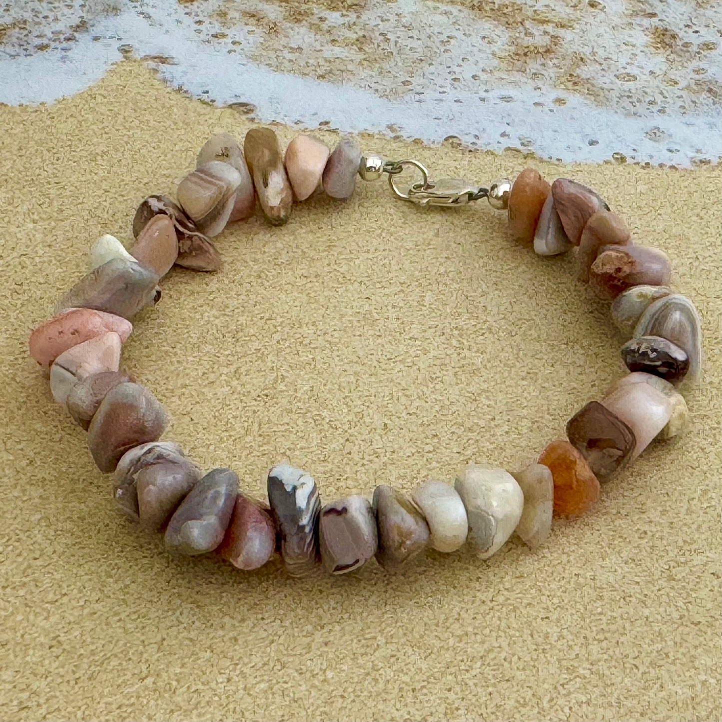 Pink Botswana Agate Chip Bracelet