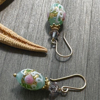 Seafoam Green Wedding Cake Earrings in 14K Gold Fill