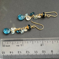 Swiss Blue and London Blue Topaz Earrings in 14K Gold Fill