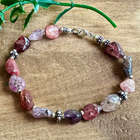 Pastel Spinel Nugget Bracelet in Sterling Silver