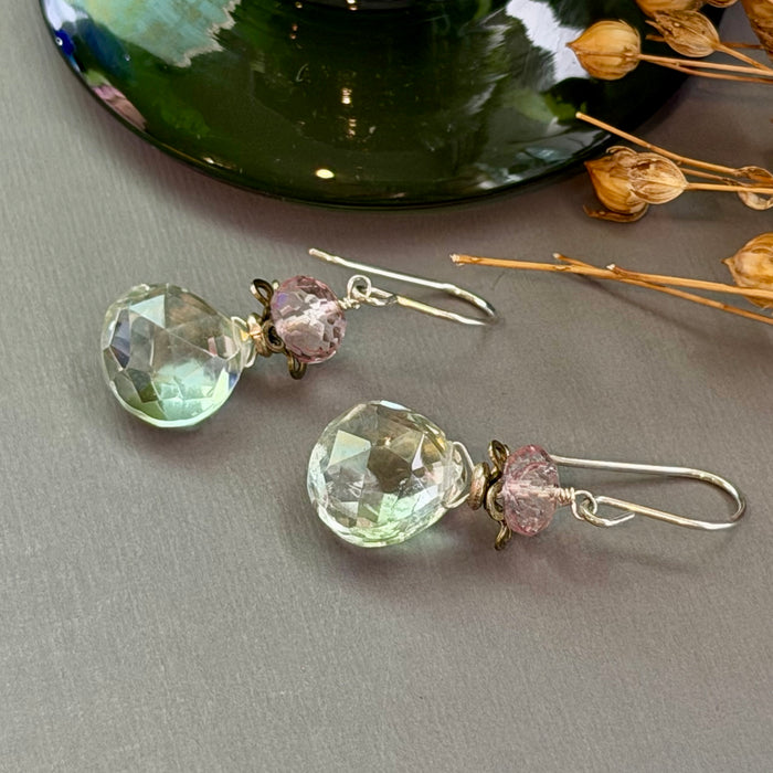 Prasiolite Earrings in Sterling Silver