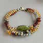 Three Strand Multi Gemstone Bracelet