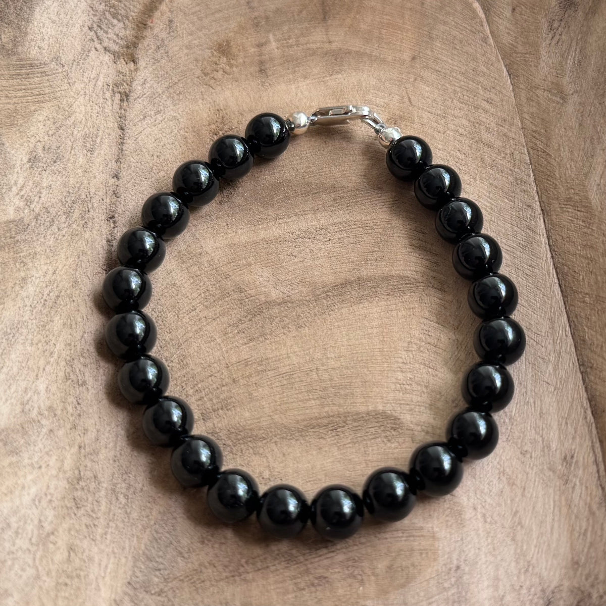 Black Tourmaline Bracelet in Sterling Silver