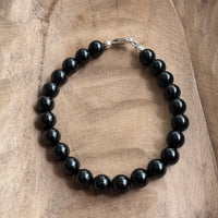 Black Tourmaline Bracelet in Sterling Silver