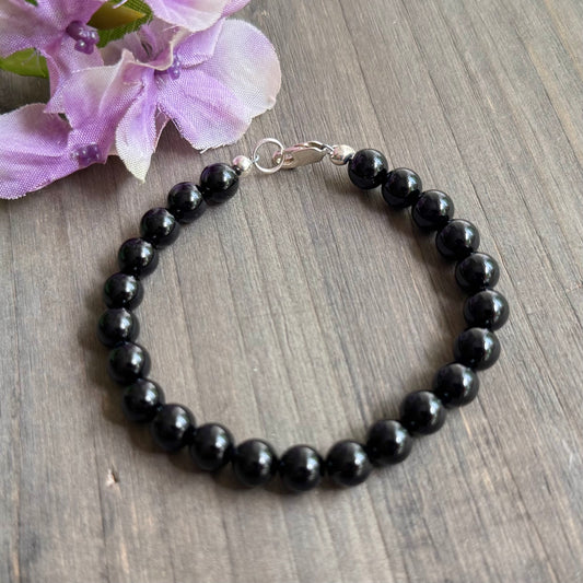 Black Tourmaline Bracelet in Sterling Silver