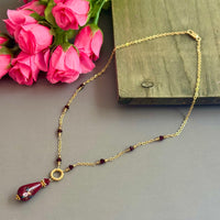 Vintage Czech Glass Lampwork Pendant Necklace in 14K Gold Fill
