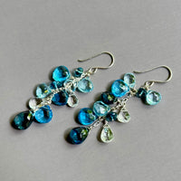 London and Swiss Blue Topaz Dangle Earrings in Sterling Silver