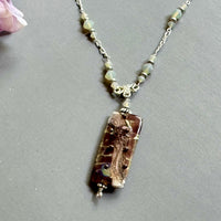 Purple Grace Ma Lampwork Bead Necklace in Sterling Silver