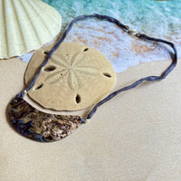 Shell Banana Pendant and Silk Cord Necklace in Sterling Silver