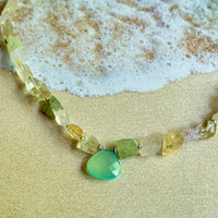 Seafoam Green Chalcedony Pendant with Semi-Precious Gemstones in Sterling Silver