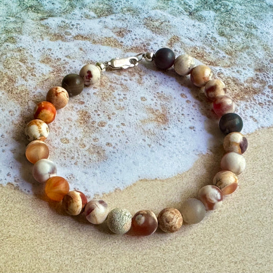 Ancient Cellar Red Agate Bracelet in Sterling Silver