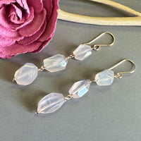 Smooth Pink Chalcedony Nugget Earring in 14K Gold Fill