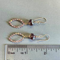 Vintage Pink Marquis Swarovski Crystal and Czech Glass Earrings in 14K Gold Fill