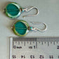 Czech Glass Green Window Bead Earring in Sterling Silver