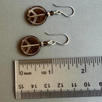 Czech Glass Peace Sign Earrings in Sterling Silver