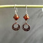 Czech Glass Pumpkin Saturn Earrings and Copper Moroccan Components in Sterling Silver