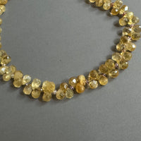 Rutilated Citrine Briollet Necklace in Sterling Silver
