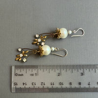 Vintage Swarovski Crystal and Freshwater Pearl Earrings in 14K Gold Fill