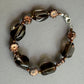 Smoky Quartz and Czech Glass Bracelet in Sterling Silver
