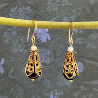 Garnet "Anne Boleyn" Earrings in 14K Gold Fill