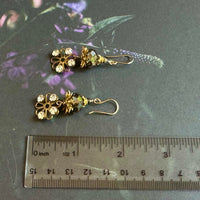 Vintage Swarovski Crystal Topaz Earrings in 14K Gold Fill