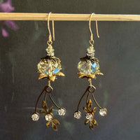 Vintage Light Colorado Topaz Swarovski Crystal Earrings in 14K Gold Fill