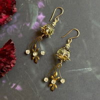 Vintage Light Colorado Topaz Swarovski Crystal Earrings in 14K Gold Fill
