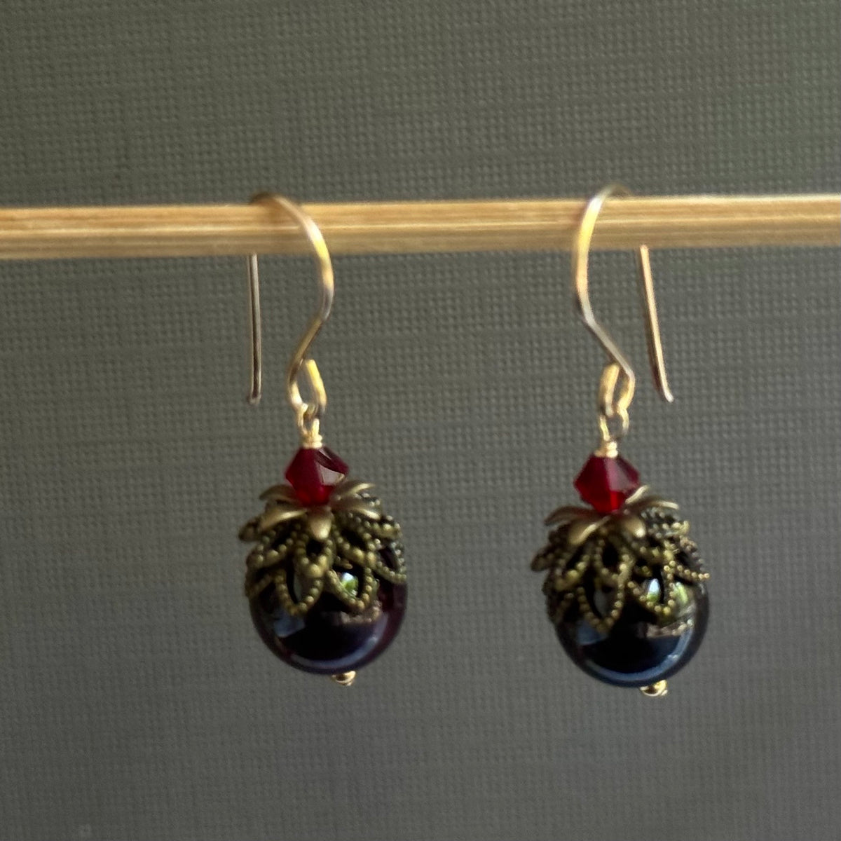 Garnet Earrings in 14K Gold Fill