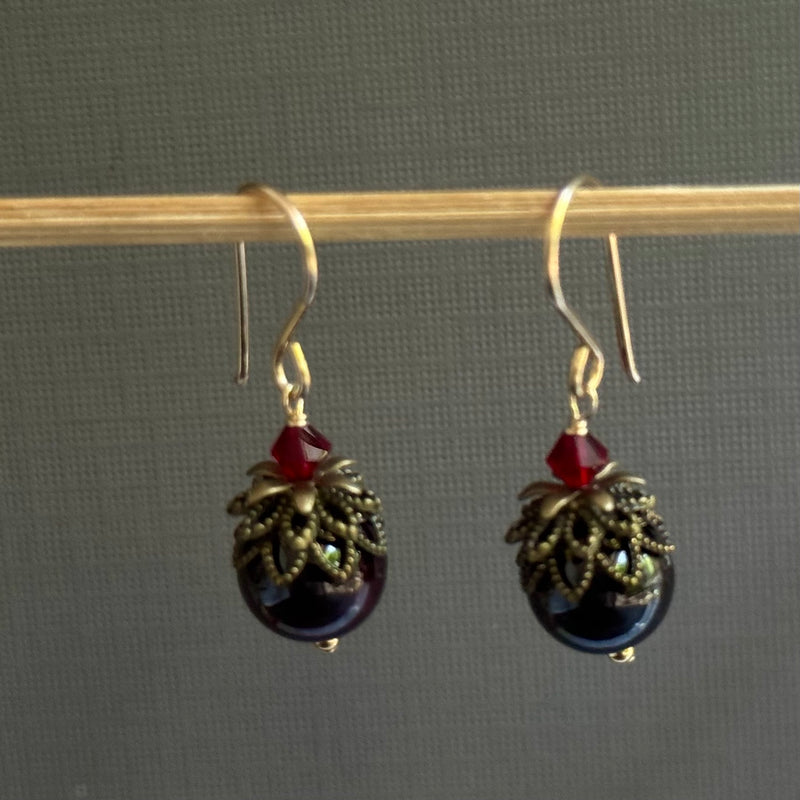 Garnet Earrings in 14K Gold Fill