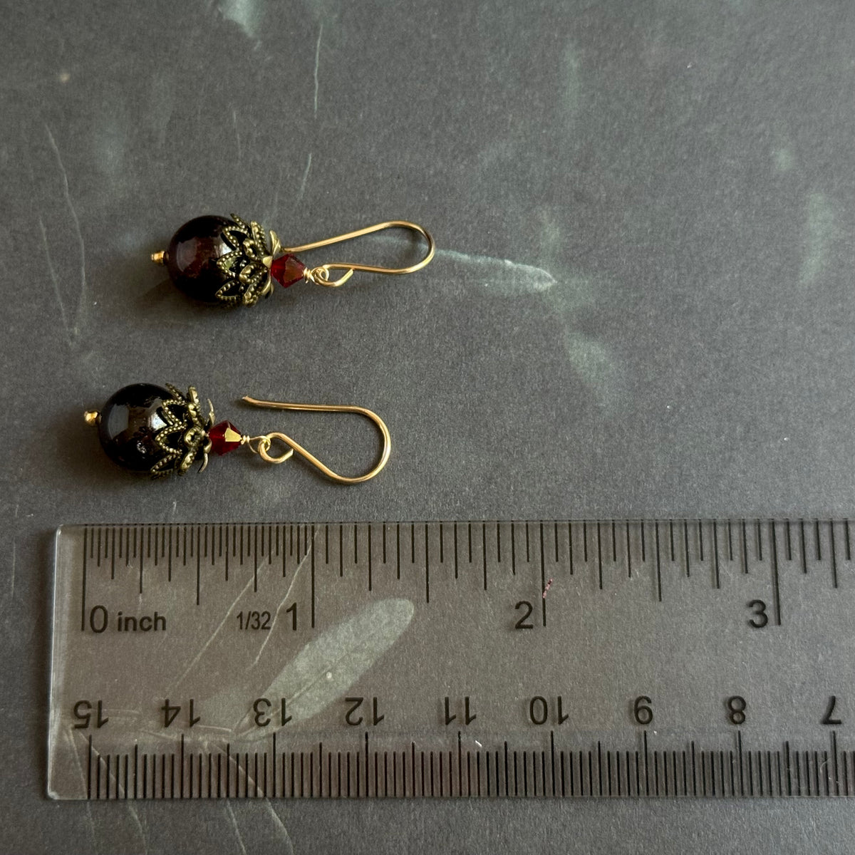 Garnet Earrings in 14K Gold Fill