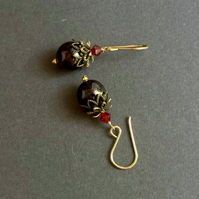 Garnet Earrings in 14K Gold Fill