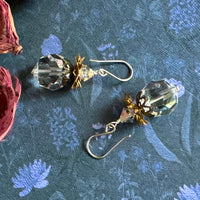 Huge Vintage Clear Swarovski Crystal Earrings in Sterling Silver