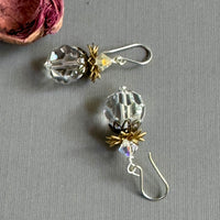 Huge Vintage Clear Swarovski Crystal Earrings in Sterling Silver