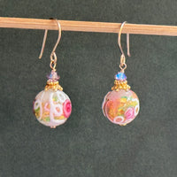White Venetian Wedding Cake Earrings in 14K Gold Fill