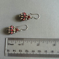 Swarovski Crystal Filigree Encrusted Orange and Peach Earrings in Sterling Silver