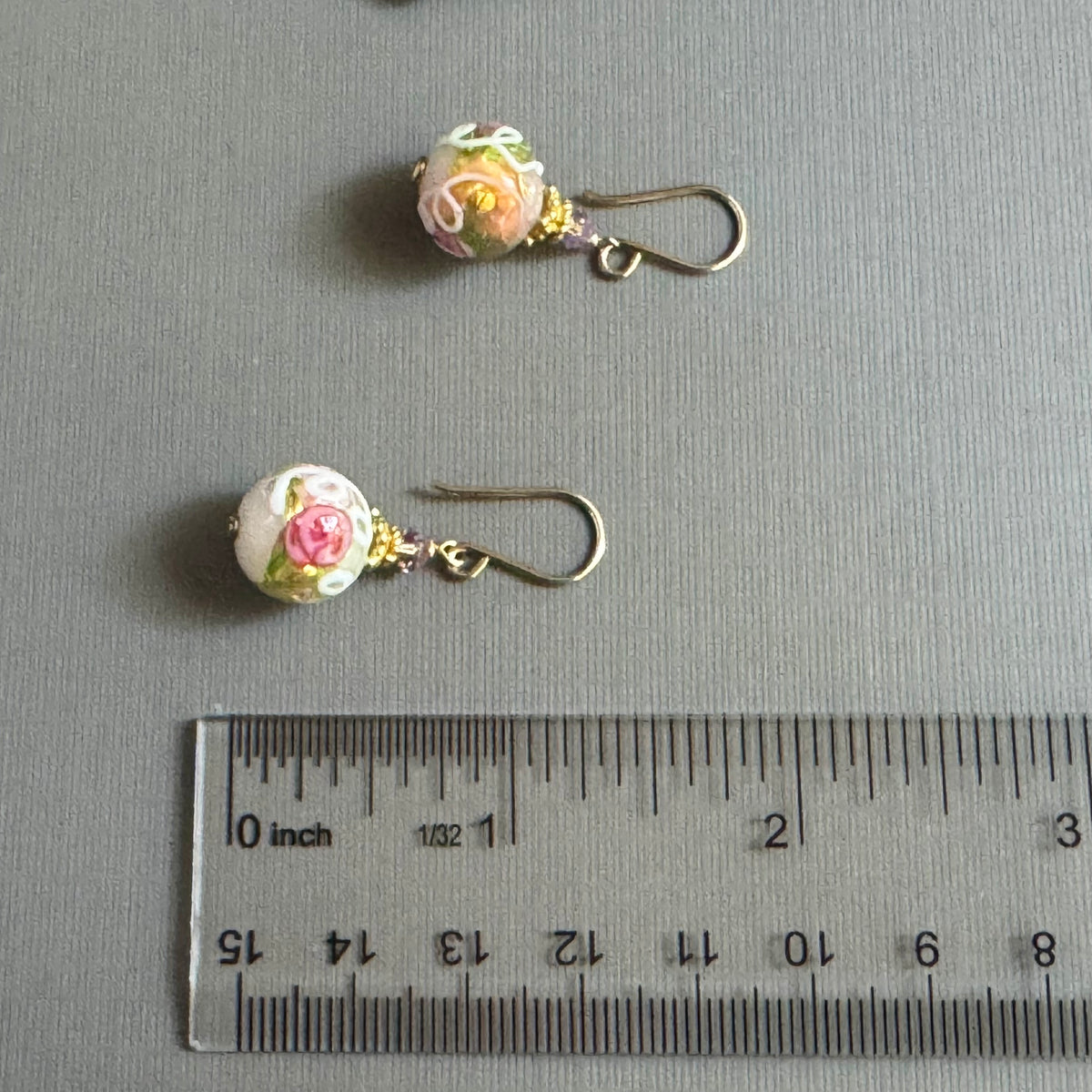 White Venetian Wedding Cake Earrings in 14K Gold Fill