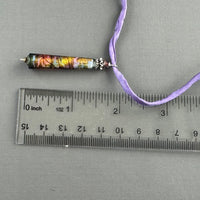 Luxury Handmade Lavender Czech Glass Necklace on Silk Cord