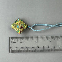 Luxury Handmade Gold Foil Czech Glass Necklace on Silk Cord