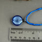 Murano Glass Large Blue Coin Pendant on Silk Cord