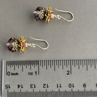 Vintage Lavender Swarovski Crystal Earrings in Sterling Silver