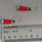 Czech Glass Red Dangle Earrings in Sterling Silver