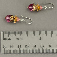 Vintage Pink Swarovski Crystal Earrings in Sterling Silver