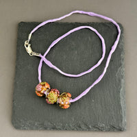 Handmade Grace Ma Floral Lamp Work Bead Necklace