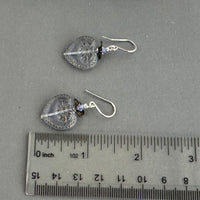 Czech Glass Light Lavender Heart Earrings in Sterling Silver